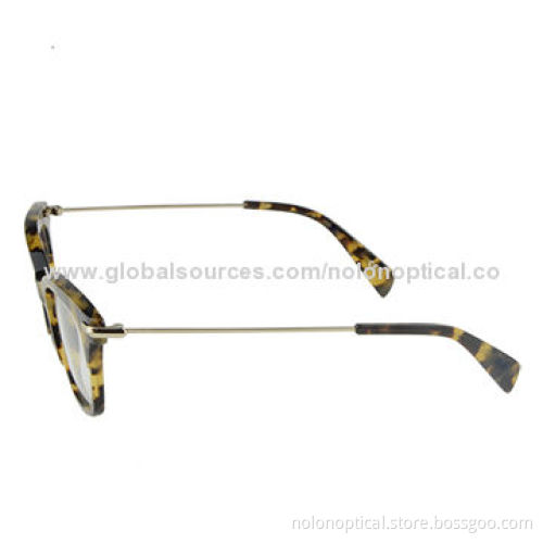 Reading Glasses, Brown Tort, Yellow Thin Metal Arms, Designer Optical Frames